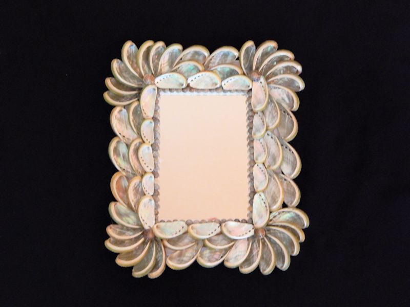 Philippine Abalone Rectangular Mirror 9 1/4" x 11 1/4-Lot #10227 Philippine Abalone Rectangular Mirror 9 1/4" x 11 1/4-Lot #10227